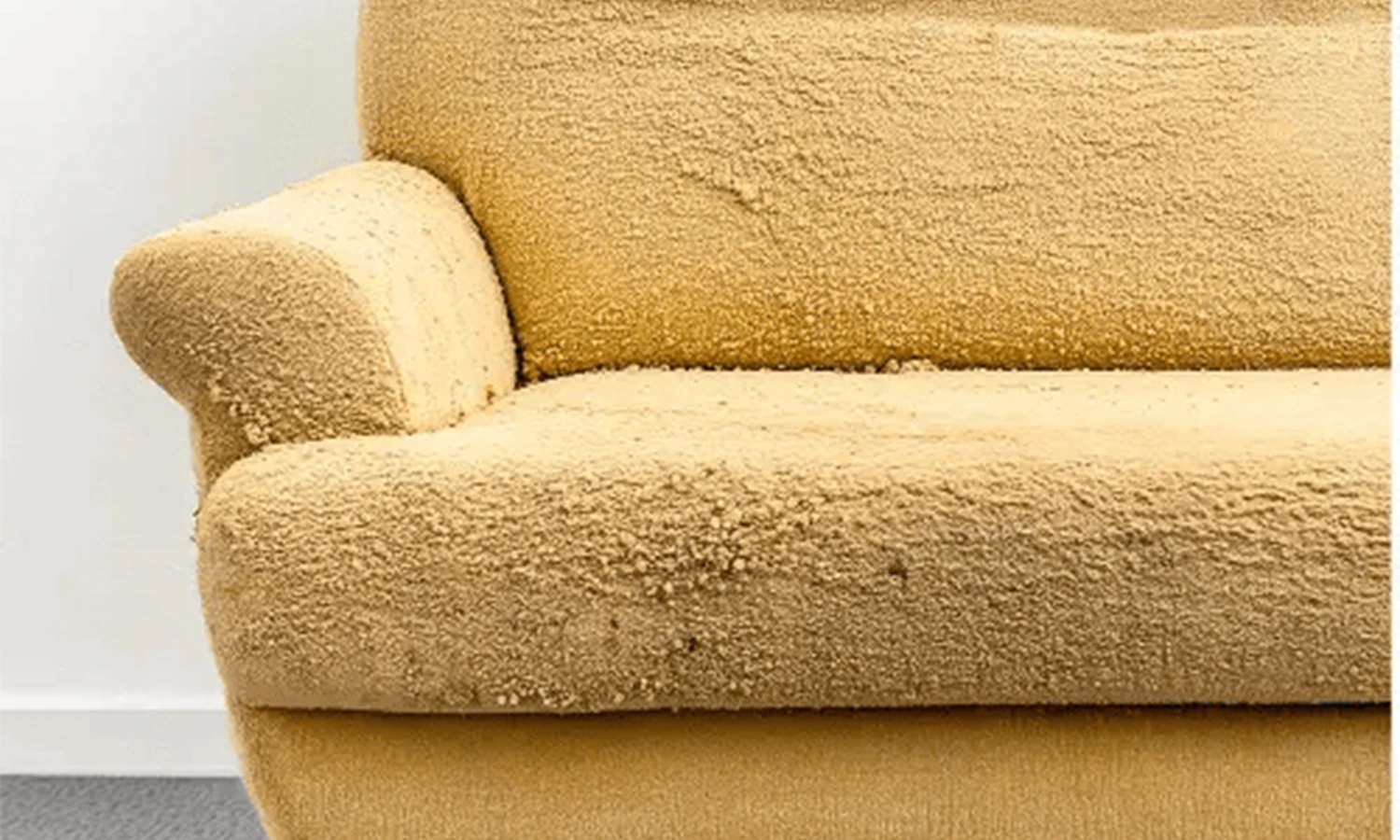 before-1 Detail shot of clean beige fabric texture after professional hot water extraction.