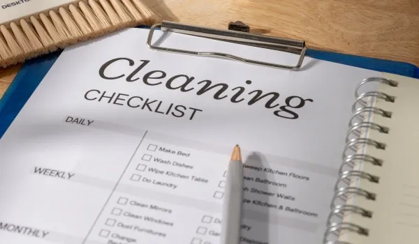 PDF file icon representing a downloadable office cleaning checklist document.